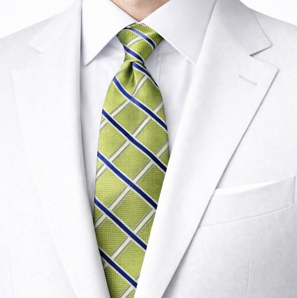 Men's Tommy Hilfiger green and blue Ginham design necktie Stylish